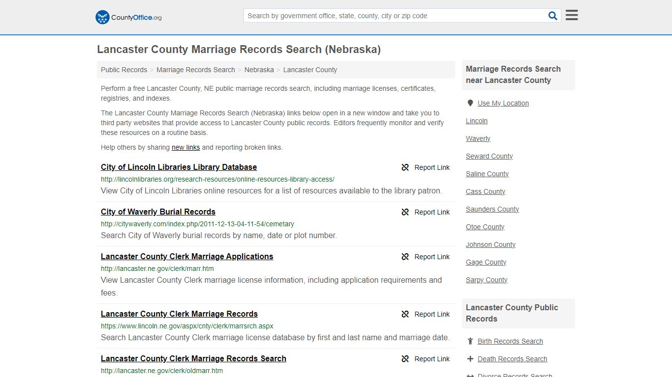 Lancaster County Marriage Records Search (Nebraska)